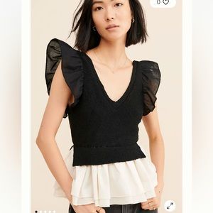 En Saison mixed media top from Anthropologie